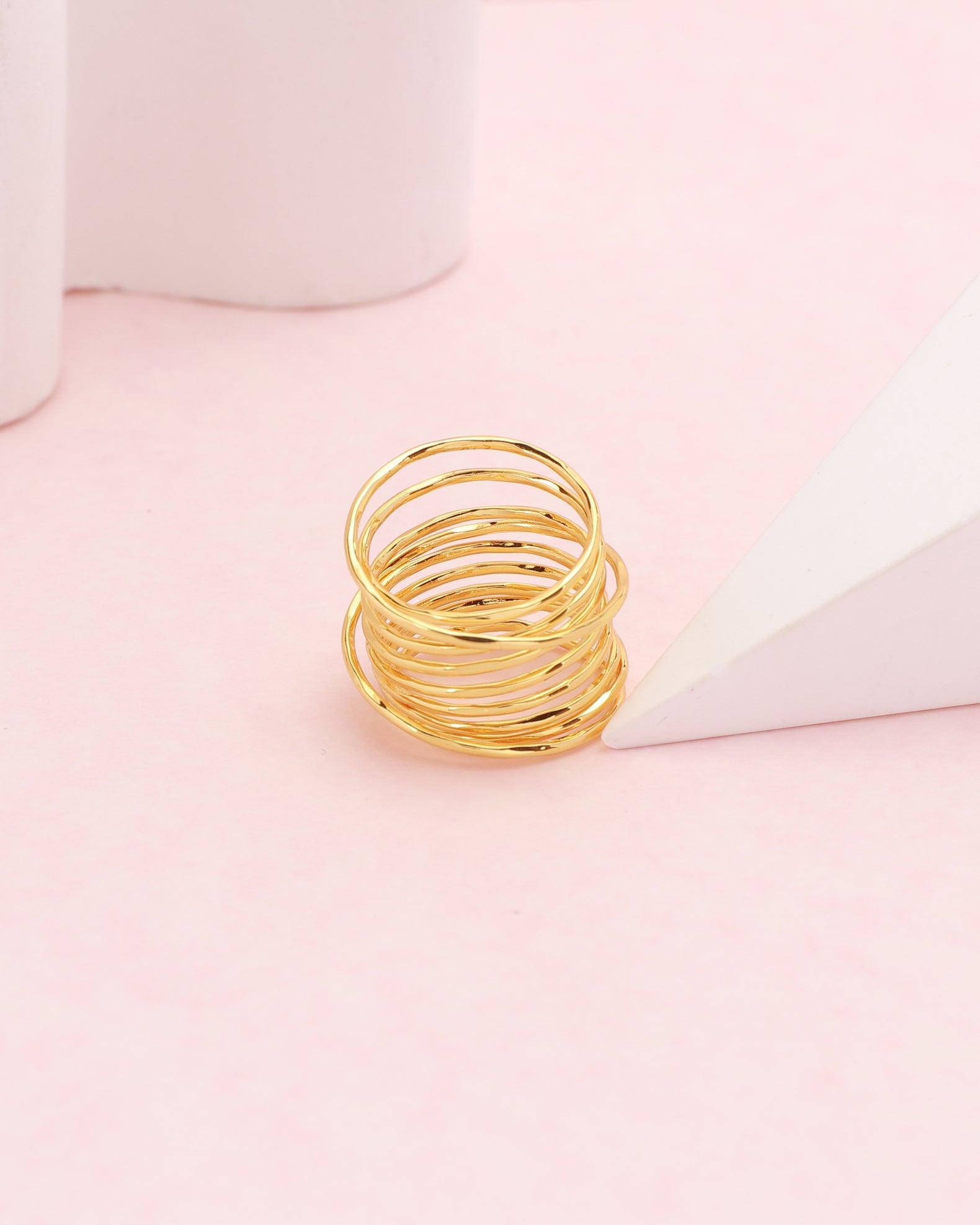 Solara Gold Thin Multi Wrap Ring