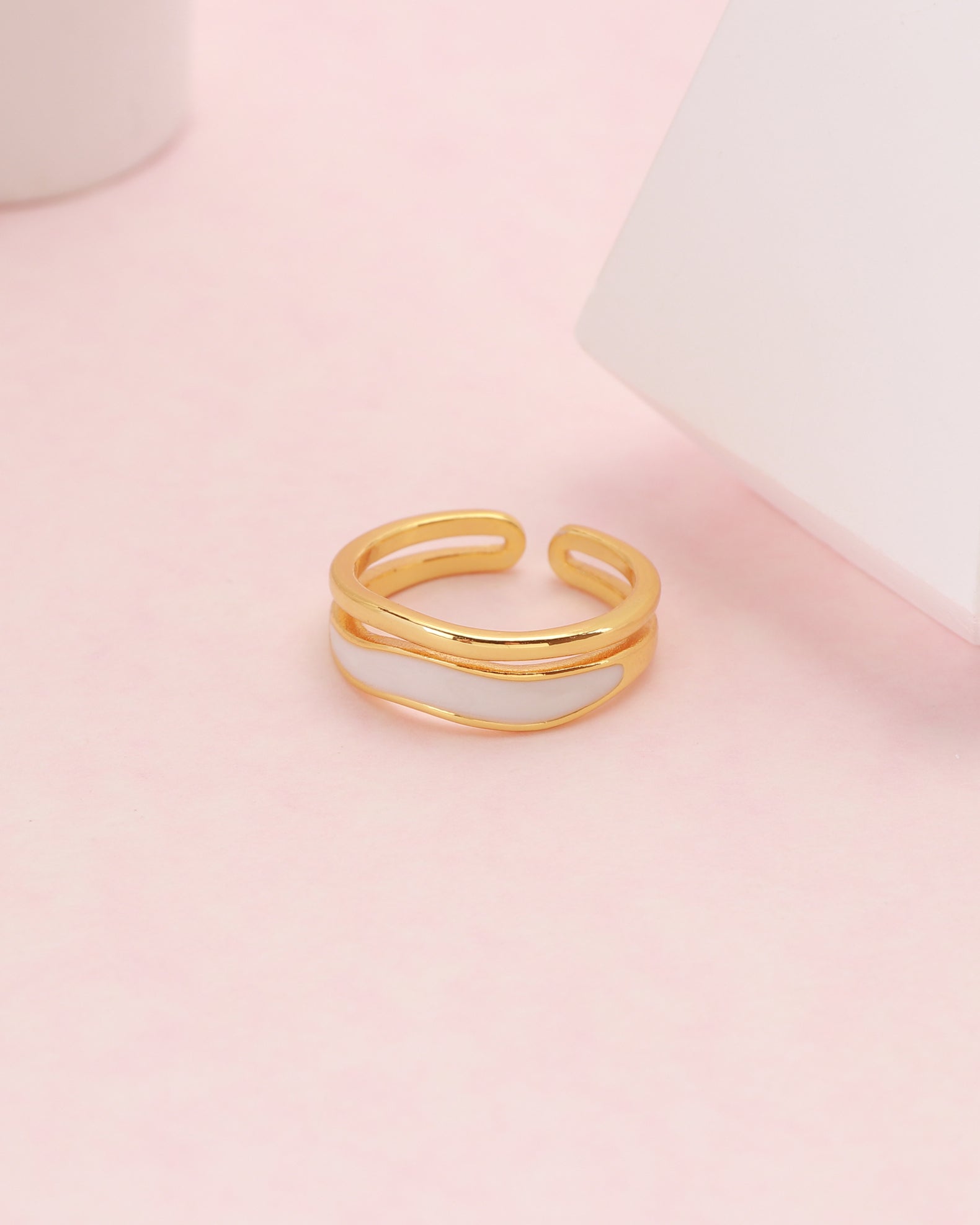 Mira Gold and White Ring