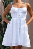 Finley White Ruched Mini Dress