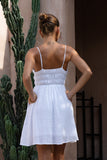 Finley White Ruched Mini Dress