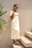 Corinne Yellow One Shoulder Maxi Dress