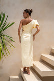 Corinne Yellow One Shoulder Maxi Dress