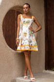 Isola Multicolour Tropical Lace Detail Mini Dress