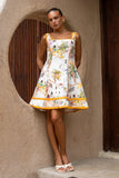 Isola Multicolour Tropical Lace Detail Mini Dress