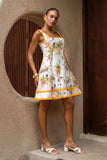 Isola Multicolour Tropical Lace Detail Mini Dress