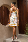Isola Multicolour Tropical Lace Detail Mini Dress