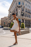 Eira White Floral Detail Mini Dress