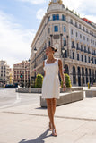 Eira White Floral Detail Mini Dress