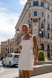Eira White Floral Detail Mini Dress