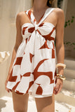 Suki Brown Geo Babydoll Playsuit