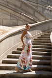 Lelia Multicolour Abstract Sleeveless Wrap Maxi Dress