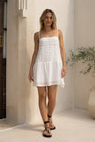 Sira Cream Lace Trim Mini Dress