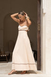 Aris Beige Tie Back Maxi Dress