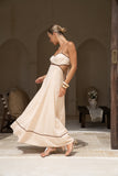 Aris Beige Tie Back Maxi Dress