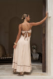 Aris Beige Tie Back Maxi Dress