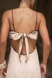 Aris Beige Tie Back Maxi Dress