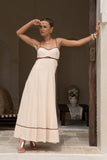 Aris Beige Tie Back Maxi Dress