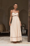Aris Beige Tie Back Maxi Dress