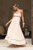 Aris Beige Tie Back Maxi Dress