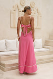 Aris Pink Tie Back Maxi Dress