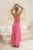 Aris Pink Tie Back Maxi Dress