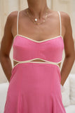 Aris Pink Tie Back Maxi Dress