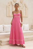 Aris Pink Tie Back Maxi Dress