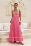 Aris Pink Tie Back Maxi Dress