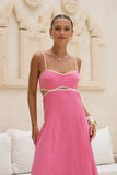 Aris Pink Tie Back Maxi Dress