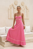 Aris Pink Tie Back Maxi Dress