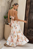 Seraya Multicolour Floral Tie Back Maxi Dress