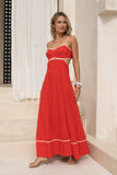 Aris Red Tie Back Maxi Dress