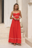 Aris Red Tie Back Maxi Dress