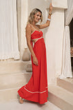 Aris Red Tie Back Maxi Dress