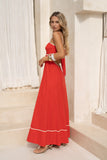 Aris Red Tie Back Maxi Dress