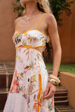 Isola Multicolour Tropical Tie Back Maxi Dress