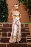 Isola Multicolour Tropical Tie Back Maxi Dress