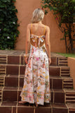 Isola Multicolour Tropical Tie Back Maxi Dress