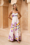 Hannelle Purple Floral Tie Back Maxi Dress