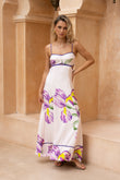 Hannelle Purple Floral Tie Back Maxi Dress