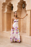 Hannelle Purple Floral Tie Back Maxi Dress