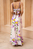 Hannelle Purple Floral Tie Back Maxi Dress