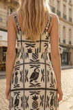Melza Black Abstract Maxi Dress