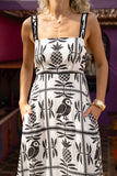 Melza Black Abstract Maxi Dress