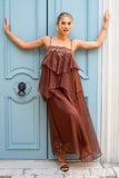 Fae Brown Maxi Dress