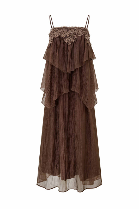 Fae Brown Maxi Dress