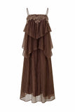 Fae Brown Maxi Dress