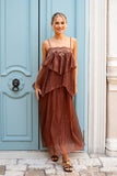 Fae Brown Maxi Dress