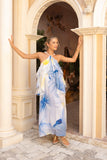 Hibiscus Blue Floral Layer Maxi Dress