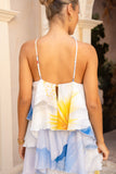 Hibiscus Blue Floral Layer Maxi Dress